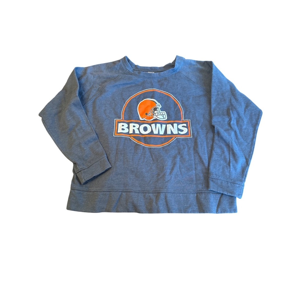 NFL Team Apparel Womens Sleepwear Browns Logo Pullover Sweatshirt XL Cotton/Poly